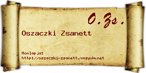 Oszaczki Zsanett névjegykártya